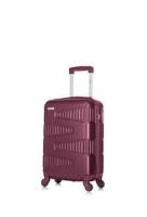 Senator Hard Case Cabin Suitcase Luggage Trolley For Unisex ABS Lightweight Travel Bag with 4 Spinner Wheels KH1075 Maroon