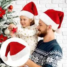 2pcs Parent-child Christmas Hat Set, Adult & Kids Christmas Hats, Christmas Party Supplies, Plush Santa Hat Decoration