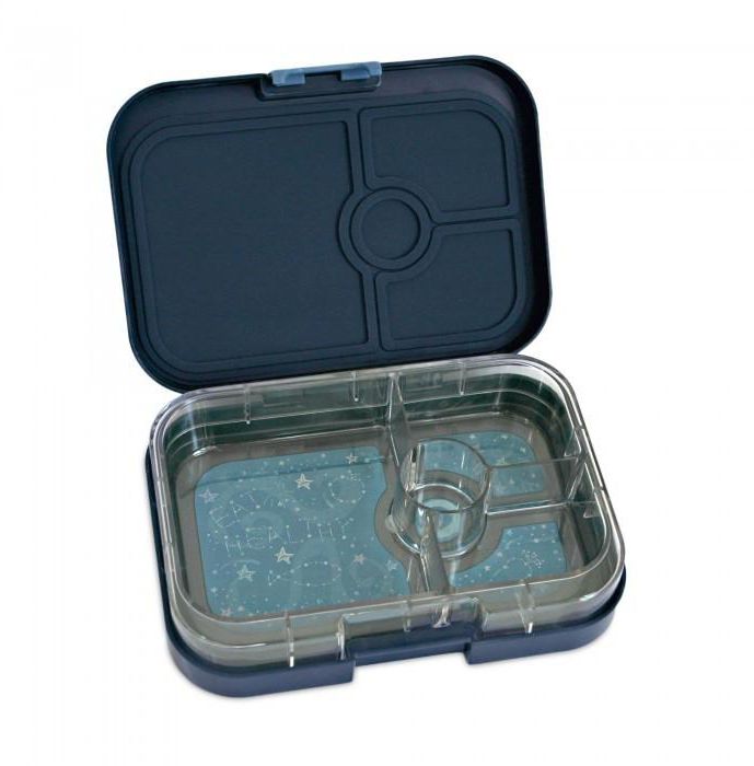 Yumbox Espace Blue with 4 Compartments - Glow-in-the-Dark Stars on Lid