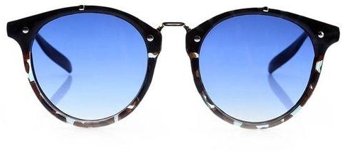 Fashion Women's Vintage Round Frame Sunglasses Blue