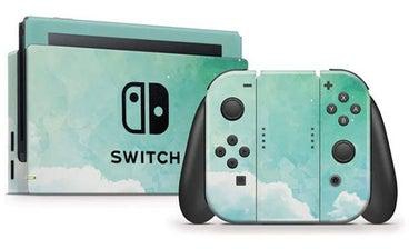 Green Sky Clouds Skin For Nintendo Switch