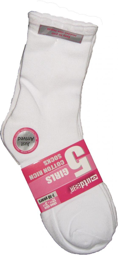 White Cotton Socks for Girls  7-10 years - 5 Pairs