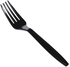 Disposable Plastic Fork Black Heavy Duty Cutlery 50 Pieces