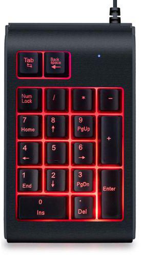 Generic USB Wired Numeric Keypad 19 Keys Mini Numpad Waterproof LED Backlight Keyboard-black