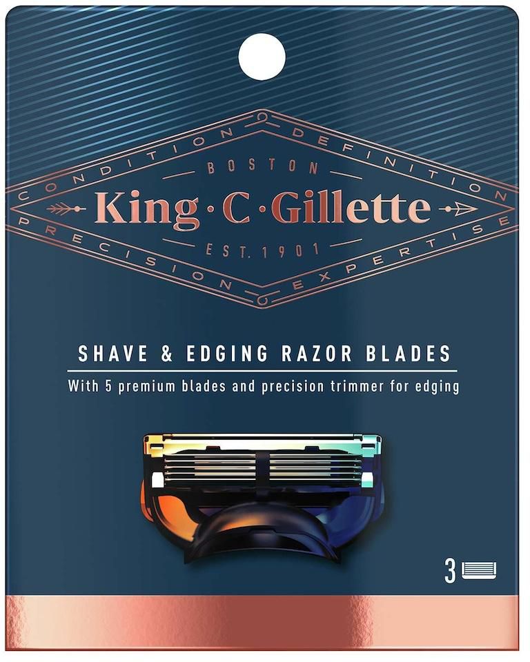 King C. Gillette Neck Razor Blades With 5 Premium Blades - 3 Refills