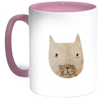 Cat Printed Coffee Mug Pink/White 11ounce