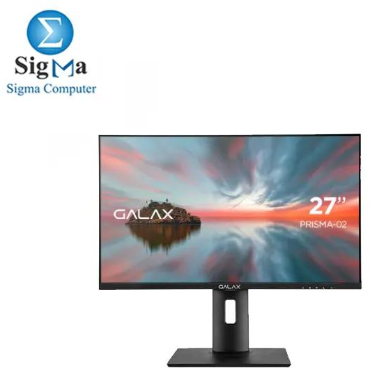 GALAX PRISMA-02 Monitor 27 FHD - VA - 75Hz - G-Sync Compatible - Borderless - TYPE C 65W Power Delivery- Display Connection - SPEAKER .