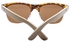 FSGS Leopard Dark Brown Vintage Frog Half Frame Metal Eyewear Bamboo Legs Unisex Sunglasses 52015