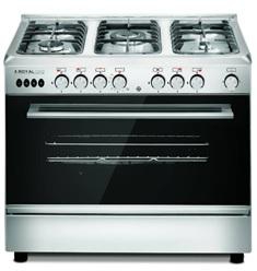Royal Freestanding Crystal Cast Gas Cooker, 5 Burners, Stainless Steel, 60×90 cm