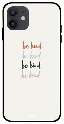 Be Kind Printed Case Cover -for Apple iPhone 12 Beige/Black/Brown Beige/Black/Brown