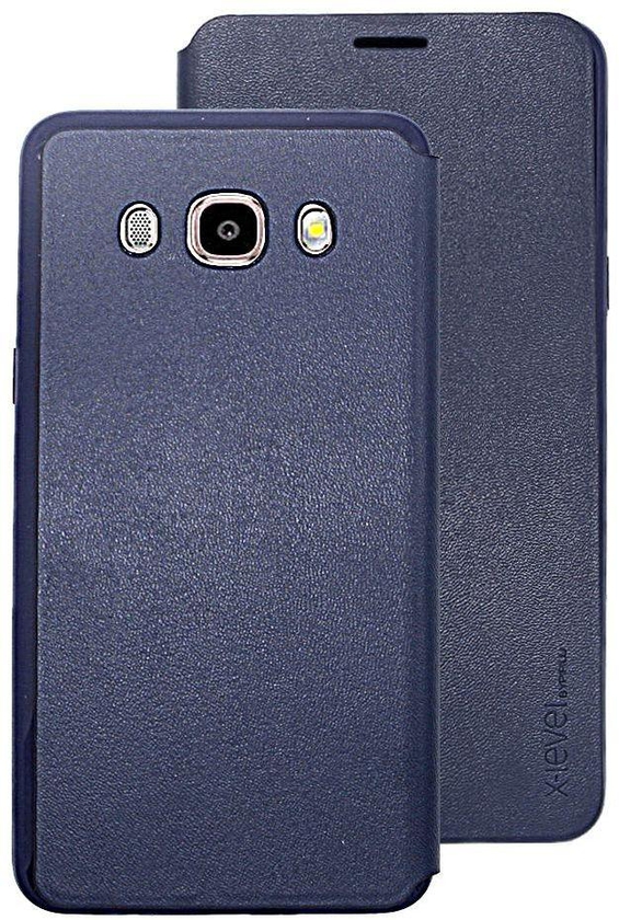 X-level FibColor Leather Flip Case Cover with Screen Protector for Samsung Galaxy J5 (2016) J510F, Blue