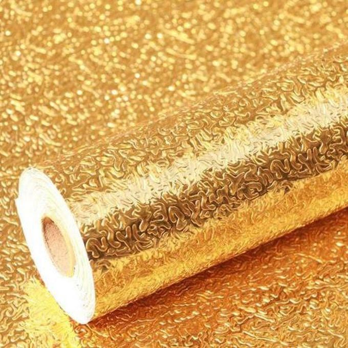 Practical Grainy Self-adhesive Paper For Various School Projects And Activities, In A Golden Color.