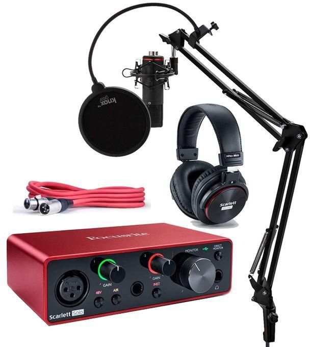 Focusrite Scarlett Solo Studio 3rd Gen Recording Bundle With Studio Microphone Arm Stand