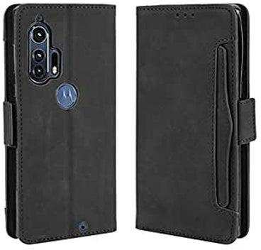 Magnetic Full Body Protection Shockproof Flip Leather Wallet Case Cover With Card Slot Holder For Motorola Edge+ Case Black