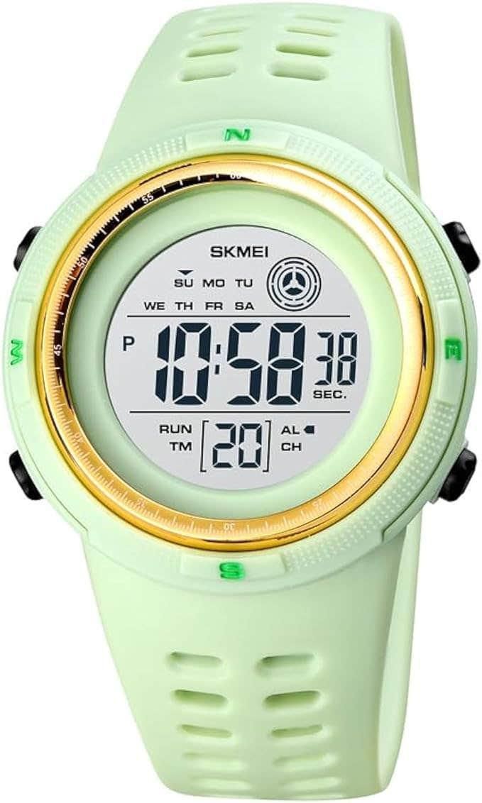 Get SKMEI 1773 Digital Sport Watch, Silicone Strap - Light Green with best offers | Raneen.com