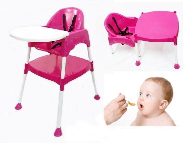 OSH Collection Baby Chair 2-in-1 Dining Chair and Table (Green - Pink)