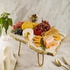 White Marble Tray With Gold Copper Stand