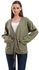 Esla Long Sleeves Jacket With Braided Accent - Olive
