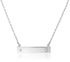 Sterling Silver 18 inch Bar Necklace with Diamond and Engraved Heart-rx62237-18