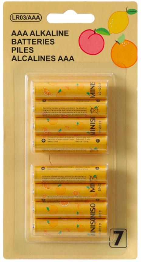 Miniso AAA Alkaline Battery 8 Pack(Colorful)