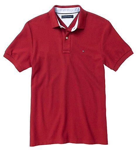Tommy Hilfiger Red Cotton Shirt Neck Polo For Men