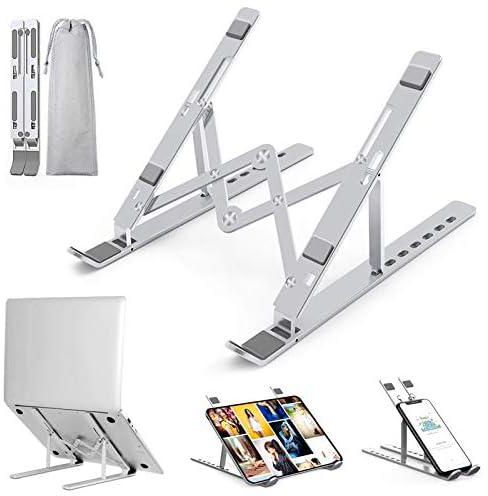 Laptop Stand, Aluminum Adjustable Laptop Stand for Desk, 7 Levels Portable Foldable Notebook Computer Stand Holder Compatible with Macbook, HP, Dell