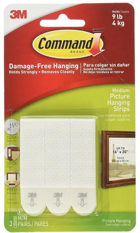 3M Command Picture & Frame Hanging Strips (Set of 3, Medium)