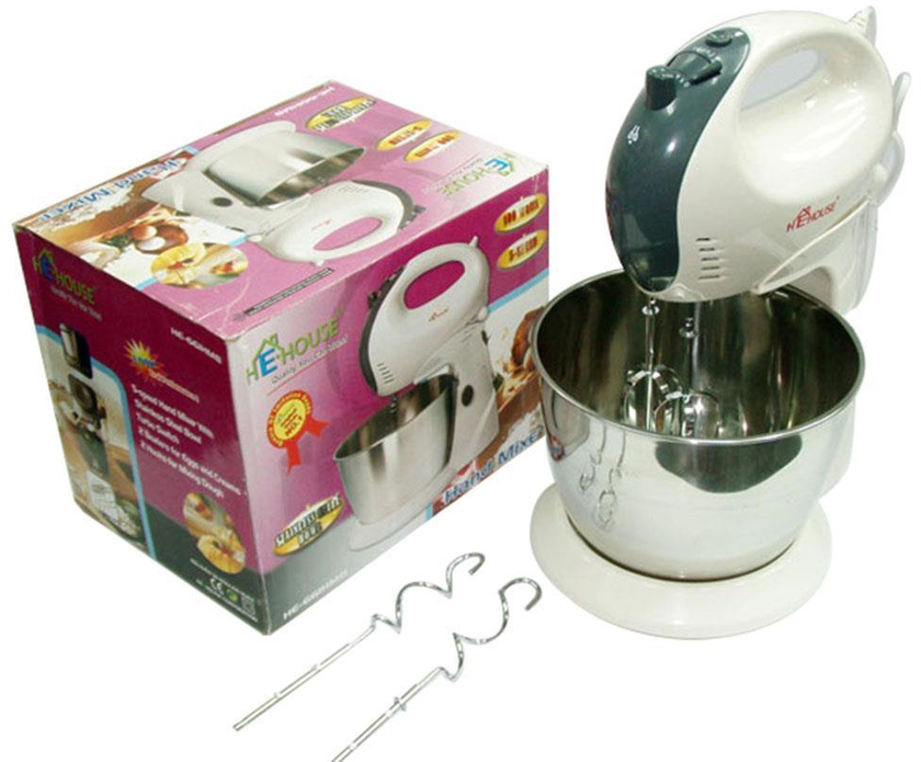 He-House Hand Mixer with Bowl - 661 (White)