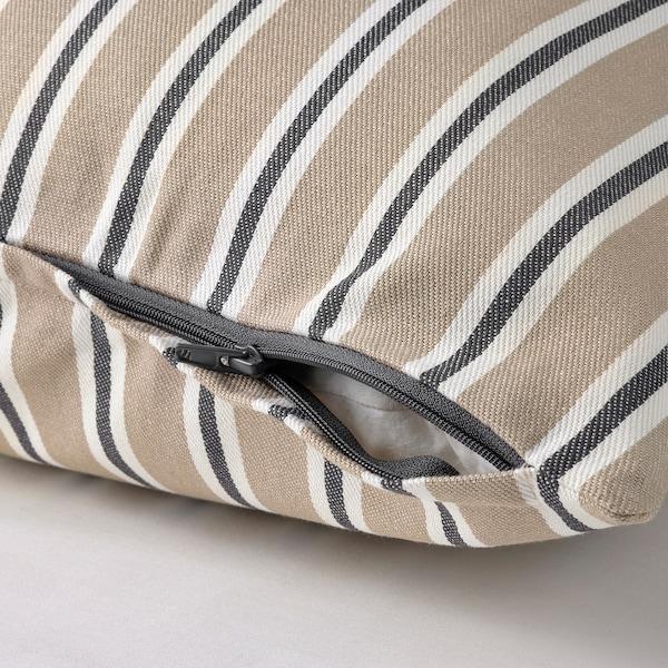 KORALLBUSKE Cushion cover, beige white/stripe pattern, 50x50 cm - IKEA