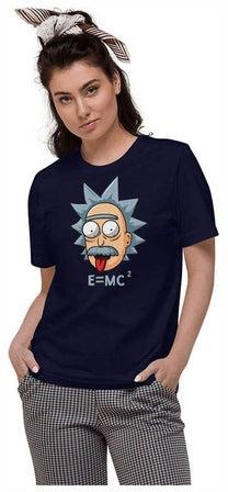 Printed Albert Einstein E=Mc2 T-Shirt Navy