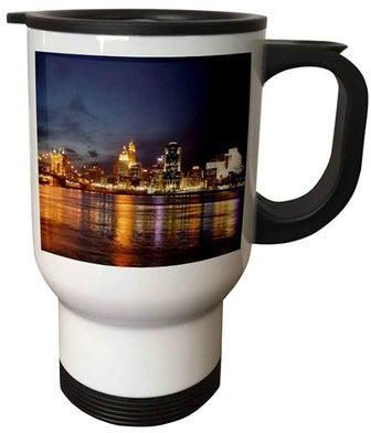 Cincinnati Skyline At Night Travel Mug Multicolour 14ounce