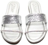 Glitter Women Summer Slippers - Silver