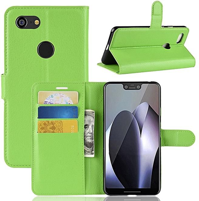 Generic Litchi Texture Horizontal Flip Leather Case for Google Pixel 3 XL, with Wallet & Holder & Card Slots (Green)