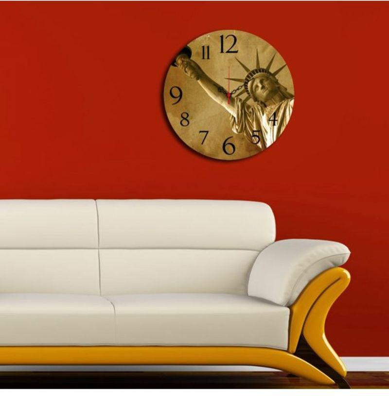 Ms-37 Decorative Wall Clock Gold/Black/Red 40 centimeter
