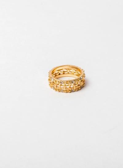 Zirconic Chinese Gold Ring-Size 8 US/Size 18