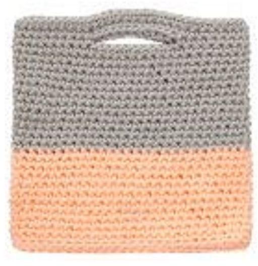 Generic Bi-Tone Crochet Bag - Grey & Orange