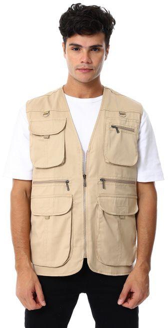 Vest Safari Gabardine - Beige - With 10 Pocket's