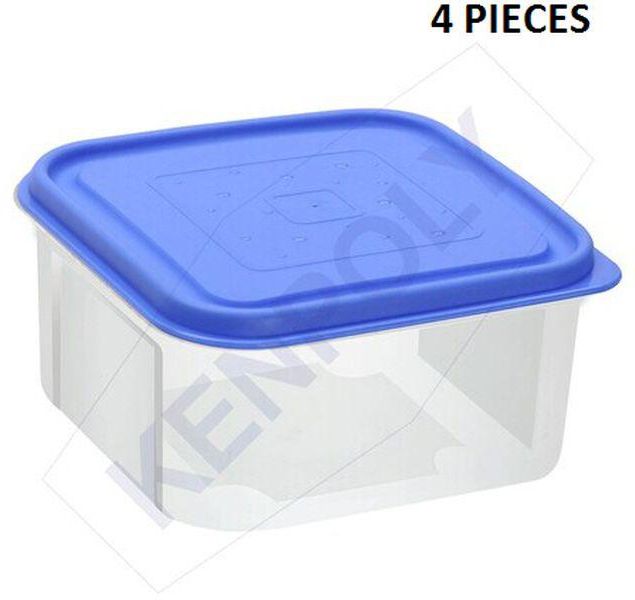 Kenpoly Square Food Container Blue No.2 - 4 Pieces