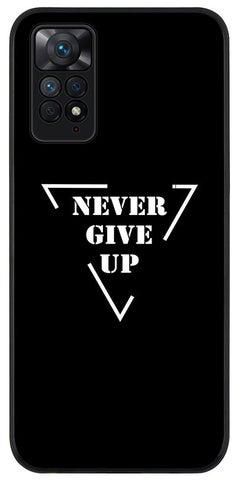 Rugged Black edge case for Redmi Note 11 4G/Redmi Note 11S Slim fit Soft Case Flexible Rubber Edges Anti Drop TPU Gel Thin Cover - Never give up