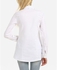 Femina Fashionable Shirt and Solid Long Top - White and Navy Blue