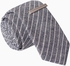 Skinny Tie Madness Men's Grey Striped Chambray Tie with Tie Clip