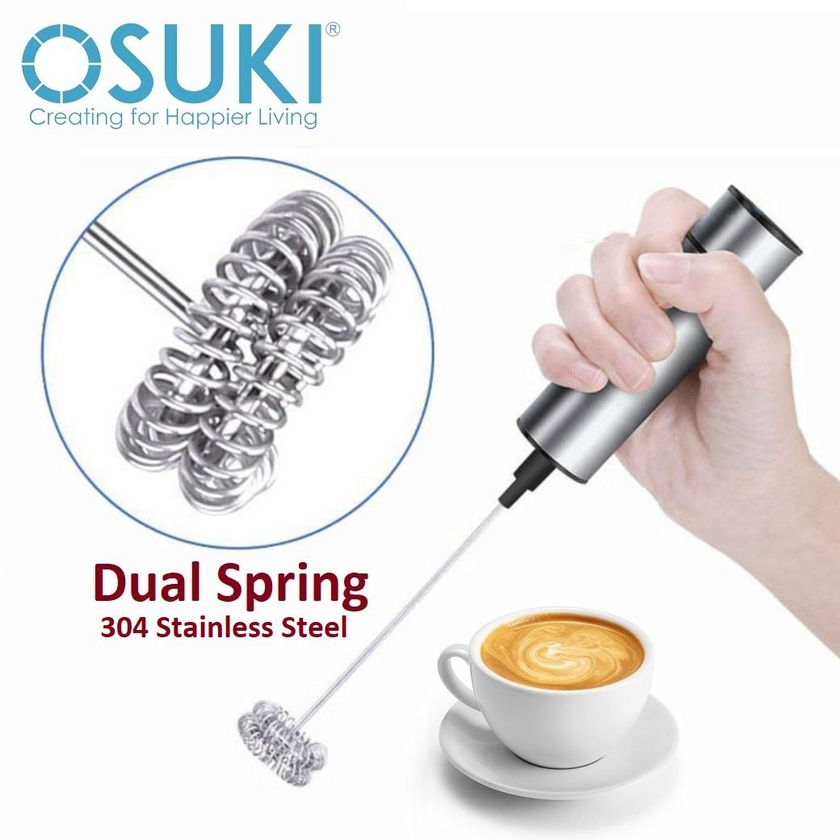 Osuki Stainless Steel Coffee Milk Frother Mixer Stirrer (Double Spring)