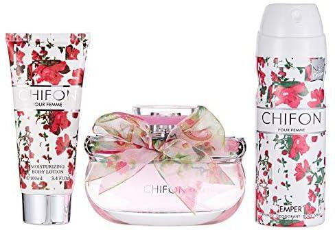 Emper Gift Set for Women, Chifon - Perfume, Deodorant, Cream