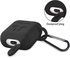 AirPods Case Protective Silicone Cover with Carabiner for Apple Airpods Accessories Black