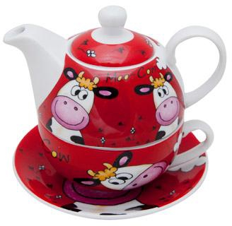 Swiss inspired Large Teapot with 1 cup