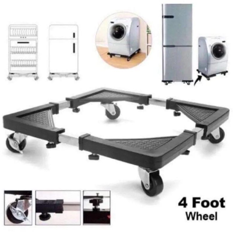 4 foot wheel 56cm×56cm Adjustable Heavy Duty Movable Wheel Special Base for Washing Machine and Fridge Refrigerator Stand Basement