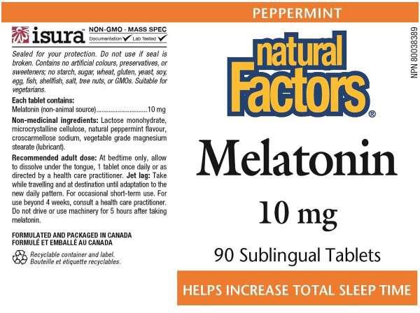 Natural Factors 10mg Melatonin 90 Sublingual Tablets