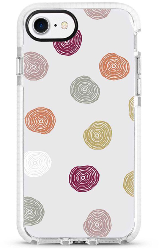 Protective Case Cover For Apple iPhone 7 Circular Scribbles Full Print