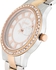 Fencci Women's White Mother of Pearl Dial Stainless Steel Band Watch - 13F096L282829W