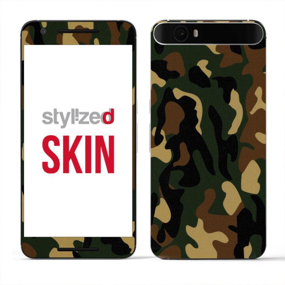 Stylizedd Premium Vinyl Skin Decal Body Wrap For Google Nexus 6p - Camouflage Mini Woodland